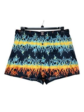 Savage X Fenty Women’s Boxer Shorts XL Flames Drawstring Colorful  34”